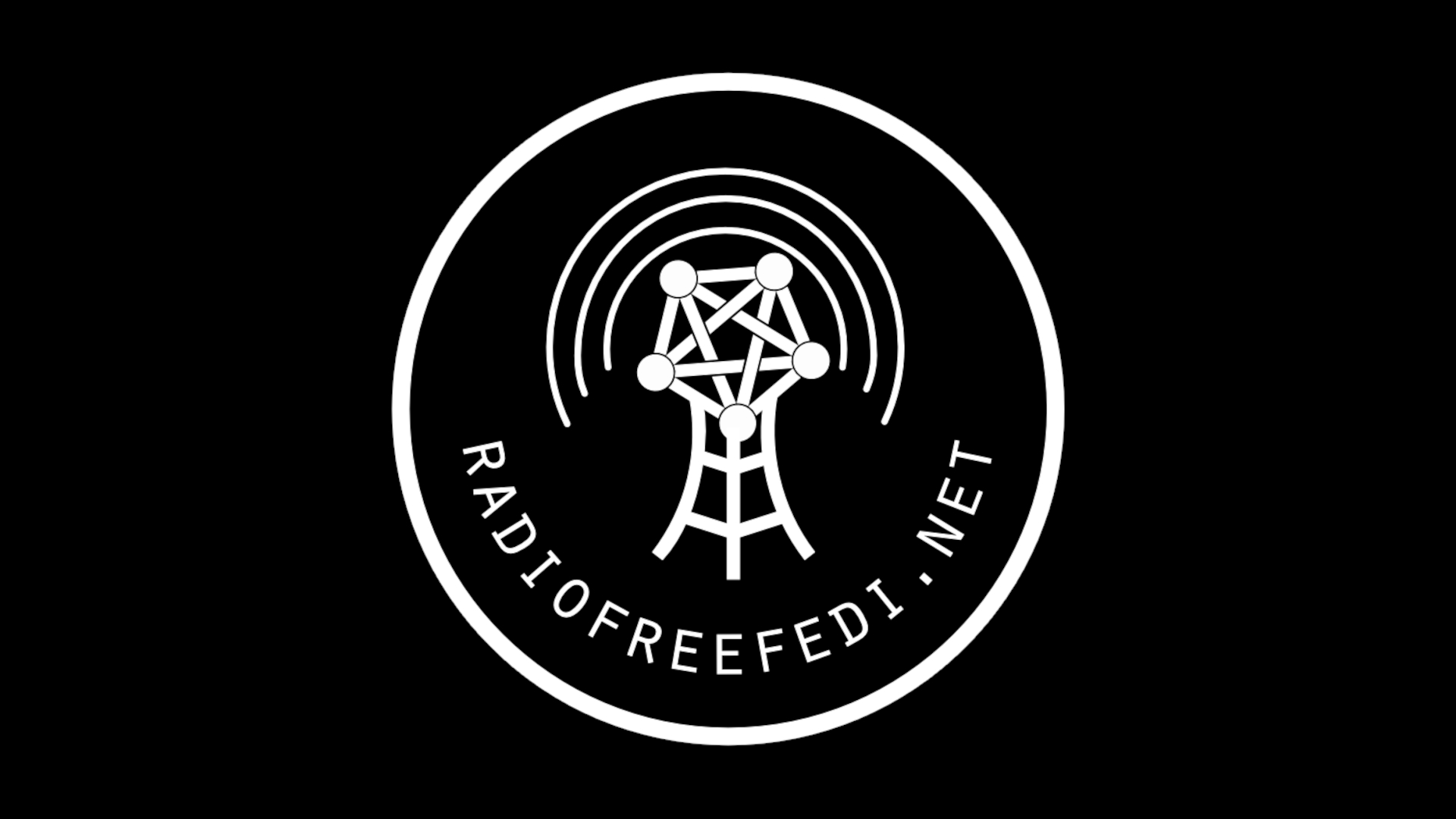 radio free fedi wallpaper 1080p black background with tower logo